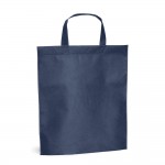 Non-woven tote bag met korte hengsels 80 gr/m2 kleur blauw