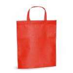 Non-woven tote bag met korte hengsels 80 gr/m2 kleur rood
