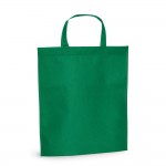 Non-woven tote bag met korte hengsels 80 gr/m2 kleur groen