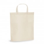 Non-woven tote bag met korte hengsels 80 gr/m2 kleur beige