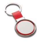 Draaiende sleutelhanger met logo kleur rood