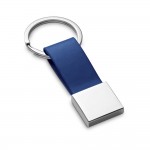 Mooie sleutelhanger met metalen detail kleur blauw
