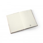 Duurzaam notitieboek met logo kleur ivoor vierde weergave