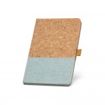 Duurzaam notitieboek met kurken kaft kleur lichtblauw