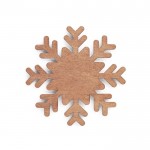 Set van 4 sneeuvlokvormige onderzetters kleur hout eerste weergave