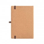 Bamboe en kurk notitieboekje met harde kaft en penhouder A5 kleur naturel tweede weergave