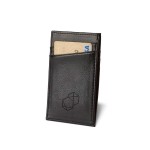 Lederen portemonnee voor creditcards en biljetten kleur zwart met logo