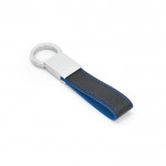 Tweekleurige sleutelhanger met laserprint kleur koningsblauw