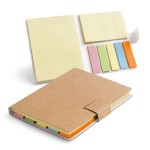 Notitieboekje met sticky notes voor reclame kleur bruin weergave meerdere kleuren