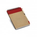 Exclusief notitieblok met logo en pen kleur rood