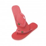 Bedrukte slippers met Braziliaanse vlag kleur rood