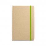 A5 notitieboekje met logo van gerecycled papier kleur lichtgroen eerste weergave