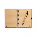 A5 notitieboekje met pen en bamboe kaft kleur ivoor eerste weergave
