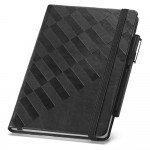Reclame notitieboekje met geometrisch design kleur zwart eerste weergave