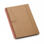 B6 notitieboekje met spiraal en pennenvakje kleur rood