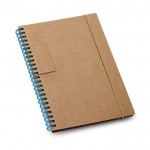 B6 notitieboekje met spiraal en pennenvakje kleur lichtblauw