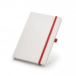 A5 notitieboekje met logo en witte kaft kleur rood
