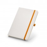 A5 notitieboekje met logo en witte kaft kleur oranje