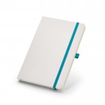 A5 notitieboekje met logo en witte kaft kleur lichtblauw