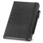 Zwart bedrukt notitieboekje met tegelmotief kleur zwart tweede weergave