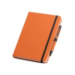 Notitieboekje met logo in hoesje kleur oranje