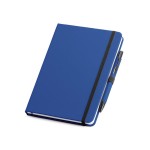 Notitieboekje met logo in hoesje kleur koningsblauw
