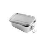 Lunchbox van gerecycled rvs met zijsluiting 750 ml kleur mat zilver vierde weergave