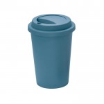 Herbruikbare plastic takeaway beker met deksel 450ml kleur blauw
