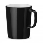 Porseleinen koffiemok met logo kleur zwart