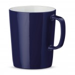 Porseleinen koffiemok met logo kleur blauw
