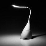 Bureaulamp met speaker voor reclame kleur wit tweede weergave