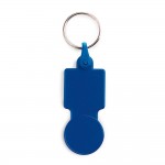 Bedrukte sleutelhanger met muntje kleur blauw