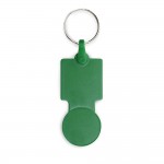 Bedrukte sleutelhanger met muntje kleur groen