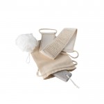 Spa-set in een tas met handdoek en puimsteen kleur naturel tweede weergave
