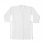 Zachte katoenen badjas met riem en zakken 350 g/m2 kleur wit eerste weergave