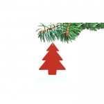 Bedrukt kerstfiguur van polyester/vilt kleur rood derde weergave