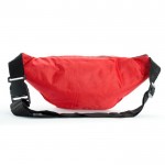 Polyester heuptas met 4 zakken en verstelbare riem kleur rood vierde weergave