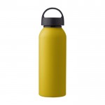 Fles van gerecycled aluminium met matte en handvat 500 ml kleur geel eerste weergave