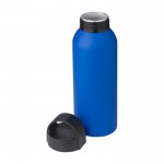 Fles van gerecycled aluminium met matte en handvat 500 ml kleur koningsblauw vierde weergave