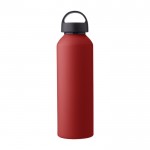 Fles van gerecycled aluminium met matte en handvat 800 ml kleur rood eerste weergave