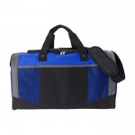 Sporttas van 600D polyester met handvatten en riem kleur blauw eerste weergave
