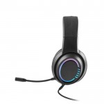 Uitschuifbare gaming-headset met verlichting en microfoon kleur zwart derde weergave