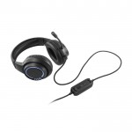 Uitschuifbare gaming-headset met verlichting en microfoon kleur zwart vierde weergave