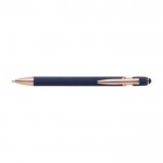 Metallic pen met blauwe inkt en roségoud accent kleur marineblauw eerste weergave