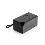 Rechthoekige bedrukte speaker met oplader kleur zwart derde weergave