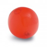 Transparante opblaasbare strandbal met logo kleur rood