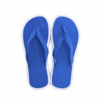 Tweekleurige slippers met dikke zool kleur blauw tweede weergave