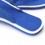 Tweekleurige slippers met dikke zool kleur blauw derde weergave