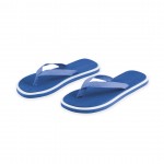 Tweekleurige slippers met dikke zool kleur blauw