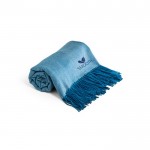 Acryl deken 270 g/m2 kleur blauw tweede weergave met logo
